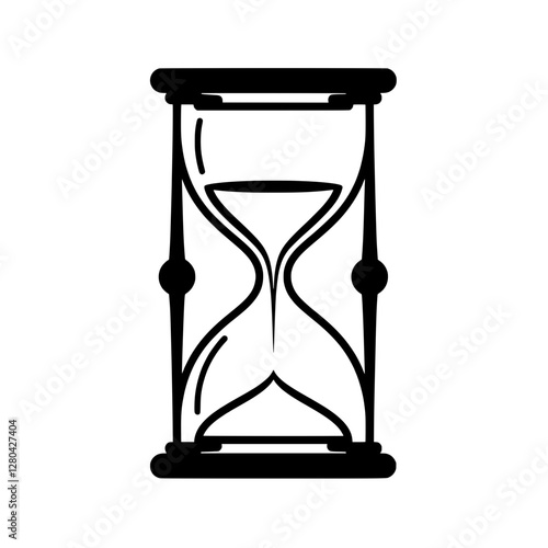 Time's Measure: An elegant hourglass silhouette, with sand flowing gracefully, symbolizes the passage of time, deadlines, and the ephemeral nature of existence.