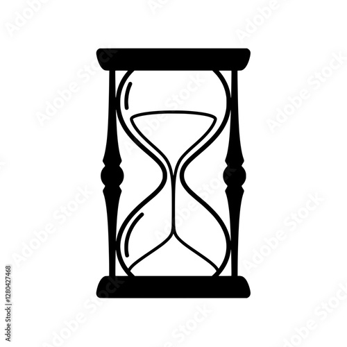 Hourglass Illustration: A stylized, black and white illustration of an hourglass, conveying the concepts of time, deadlines, and the passage of moments.