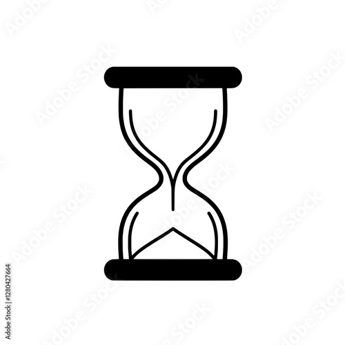 Time's Gentle Passage: A meticulously crafted, minimalist hourglass silhouette, poised against a pristine backdrop, symbolizing the ephemeral nature of time. 
