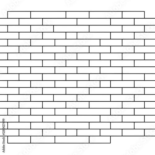 Brick Wall Pattern: A clean and detailed illustration of a classic brick wall pattern, meticulously designed with straight lines. showcasing timeless architectural aesthetic.