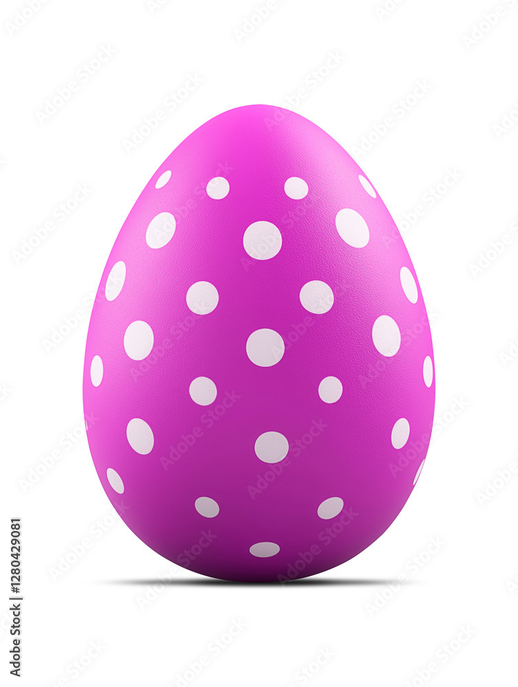 Vibrant pink dotted easter egg, hand-painted Easter egg with shadow png image Vibrant pink dotted easter egg, hand-painted Easter egg with shadow png image