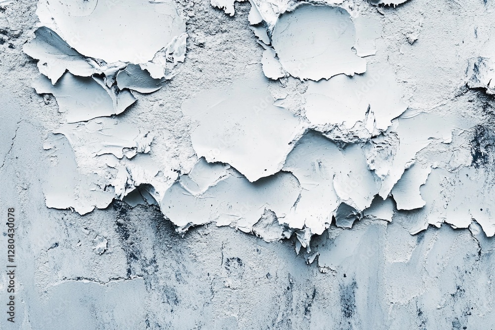 Obraz premium Cracked and Peeling Paint Reveals Texture on an Old Weathered Wall. Generative AI