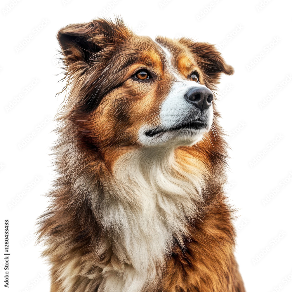 Fluffy Scottish Sheepdog Portrait on transparent background. Fluffy Scottish Sheepdog Portrait on transparent background.