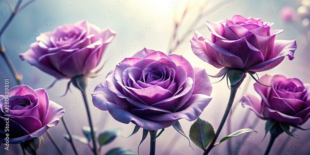 Delicate purple rose silhouette, bathed in soft light. Elegant floral design, a whisper of beauty. Delicate purple rose silhouette, bathed in soft light. Elegant floral design, a whisper of beauty.