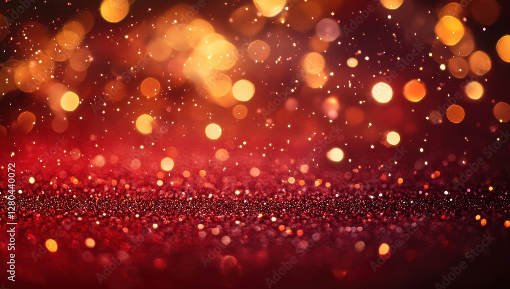 Shimmering Red and Gold Bokeh with Glittering Particles Creating a Magical and Festive Background for Celebrations and Special Occasions Shimmering Red and Gold Bokeh with Glittering Particles Creating a Magical and Festive Background for Celebrations and Special Occasions