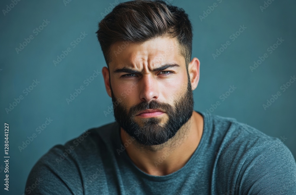 Intense portrait of a male model studio setting photography dramatic lighting close-up visual impact Intense portrait of a male model studio setting photography dramatic lighting close-up visual impact