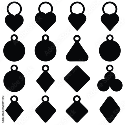 Set of keychains icons vector on white background