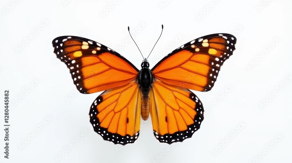Monarch Butterfly with Wings Spread in a Well-Lit Studio Monarch Butterfly with Wings Spread in a Well-Lit Studio