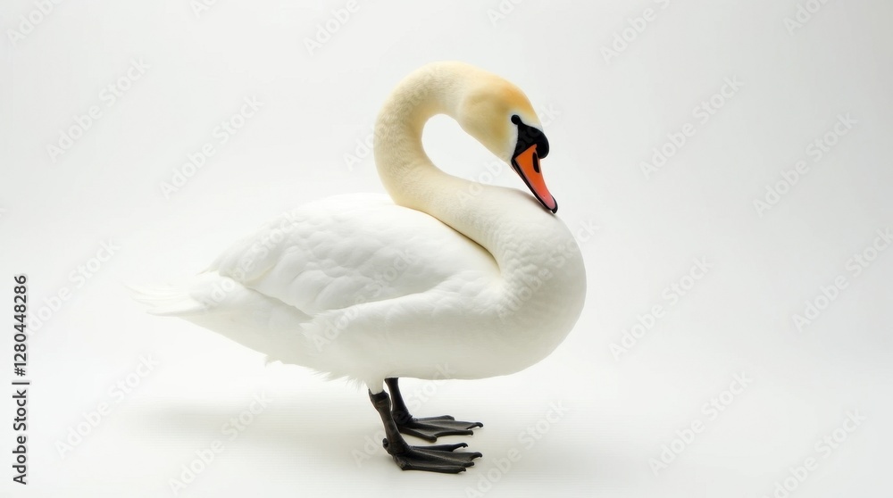 Fototapeta premium Graceful Swan with Curved Neck