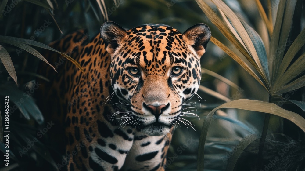 Majestic Jaguar in Lush Green Jungle Majestic Jaguar in Lush Green Jungle