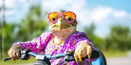  turtle dressed as grandma on mobility scooter 