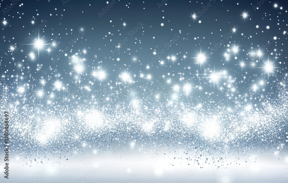 Obraz premium Sparkling Glitter Background with Shimmering Stars and Soft Light Reflections for Festive Atmosphere and Celebration Events