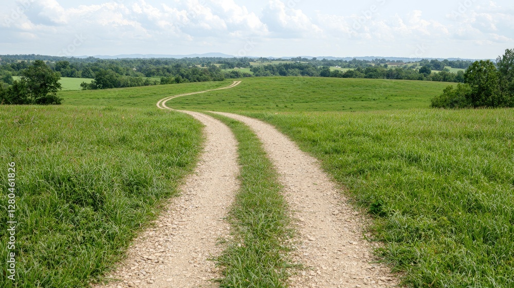 Winding Country Road Through Green Fields (1) Winding Country Road Through Green Fields (1)