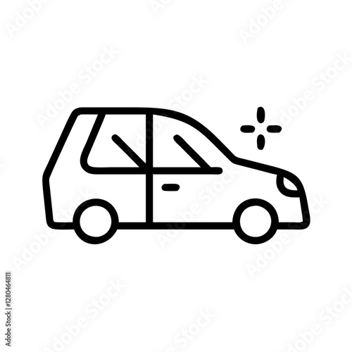 car service Car window tinting icon in black outline style