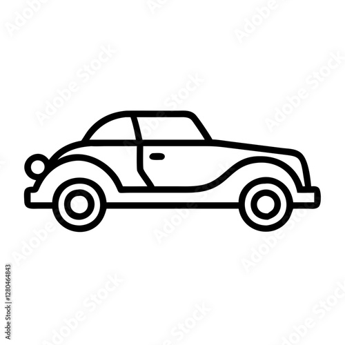 car service Classic car icon in black outline style