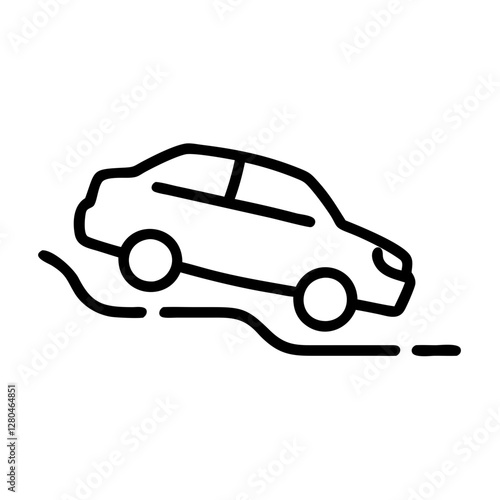 car service Drifting car in action icon in black outline style