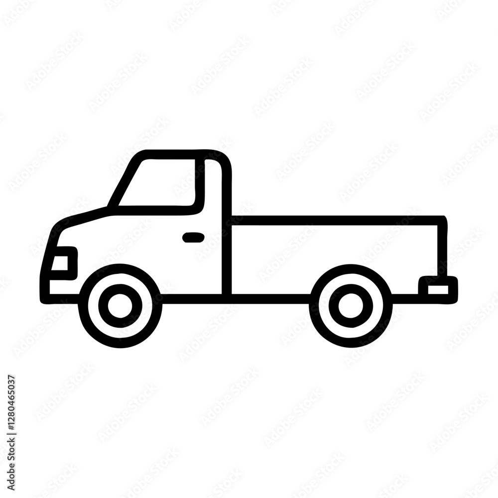 car service Pickup truck icon in black outline style car service Pickup truck icon in black outline style