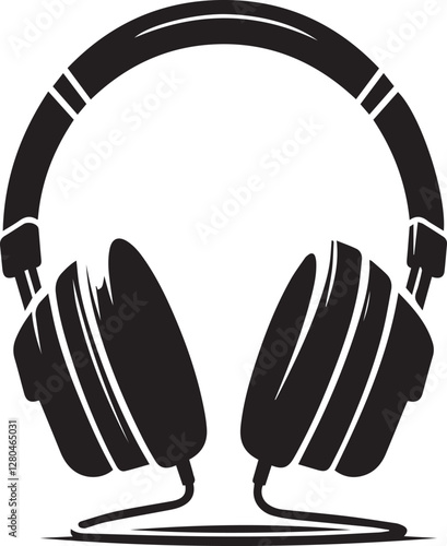 headphones | headset black and white silhouette 