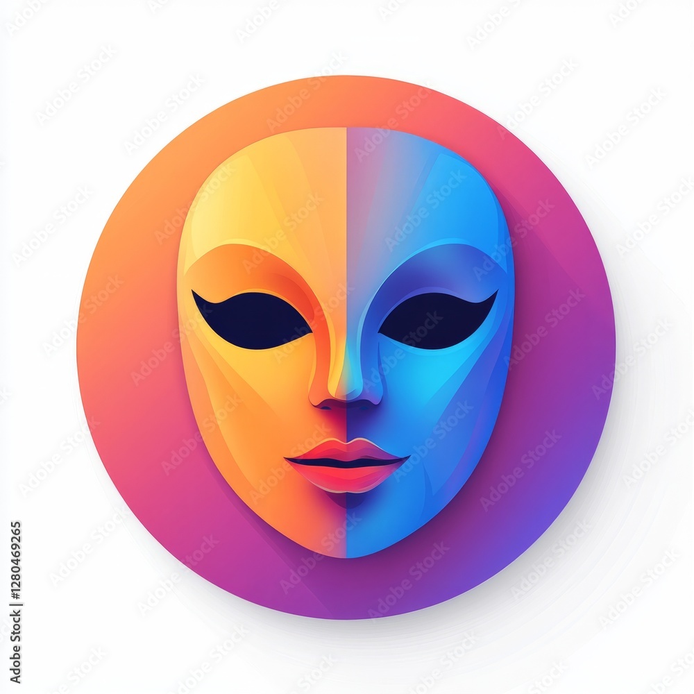 Dual-Colored Carnival Mask Graphic Design Dual-Colored Carnival Mask Graphic Design