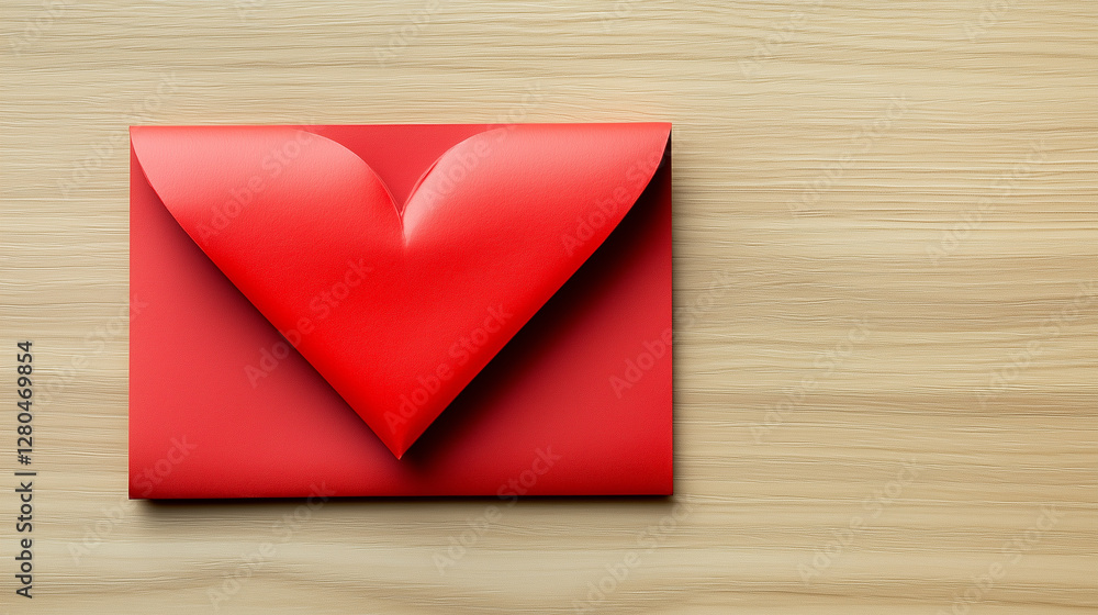 Red Envelope with Heart Shape for Valentine's Day Red Envelope with Heart Shape for Valentine's Day