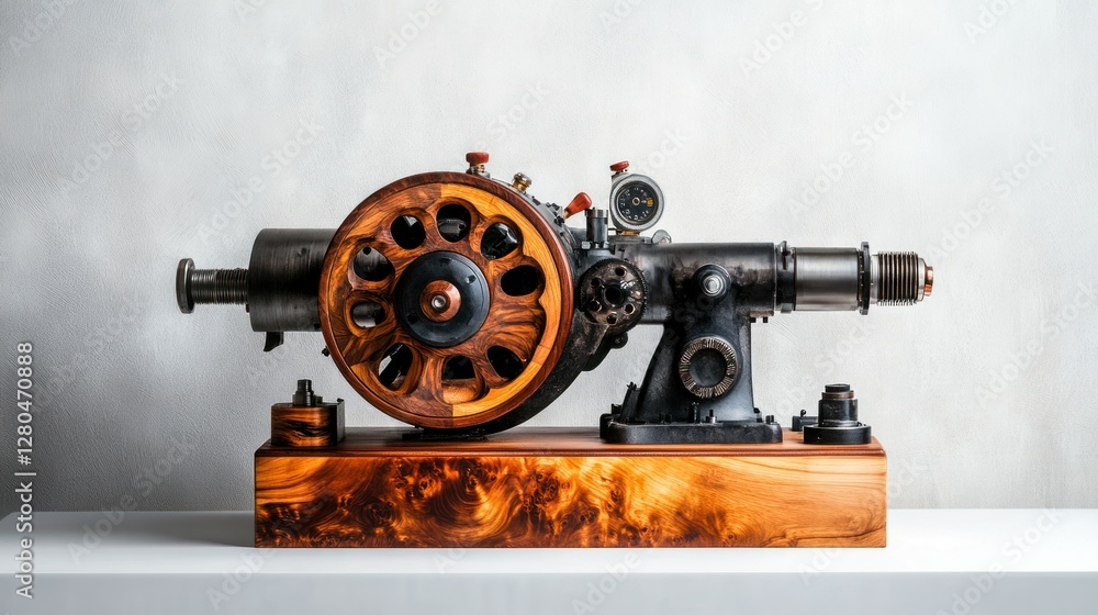 Fototapeta premium High-resolution image of a wood lathe against a white backdrop, perfect for e-commerce, catalogs, and promotional content