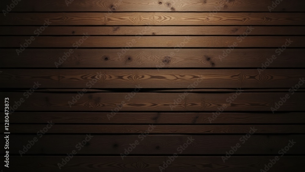 Naklejka premium Rustic dark wood plank wall background with natural grain patterns