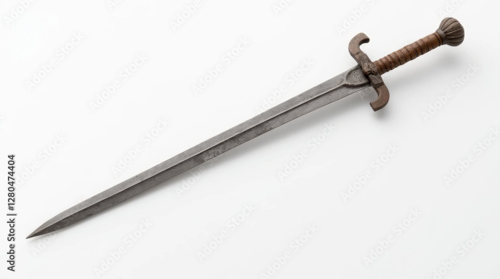 Replica of Ancient Roman Gladiator's Sword on White Background Replica of Ancient Roman Gladiator's Sword on White Background