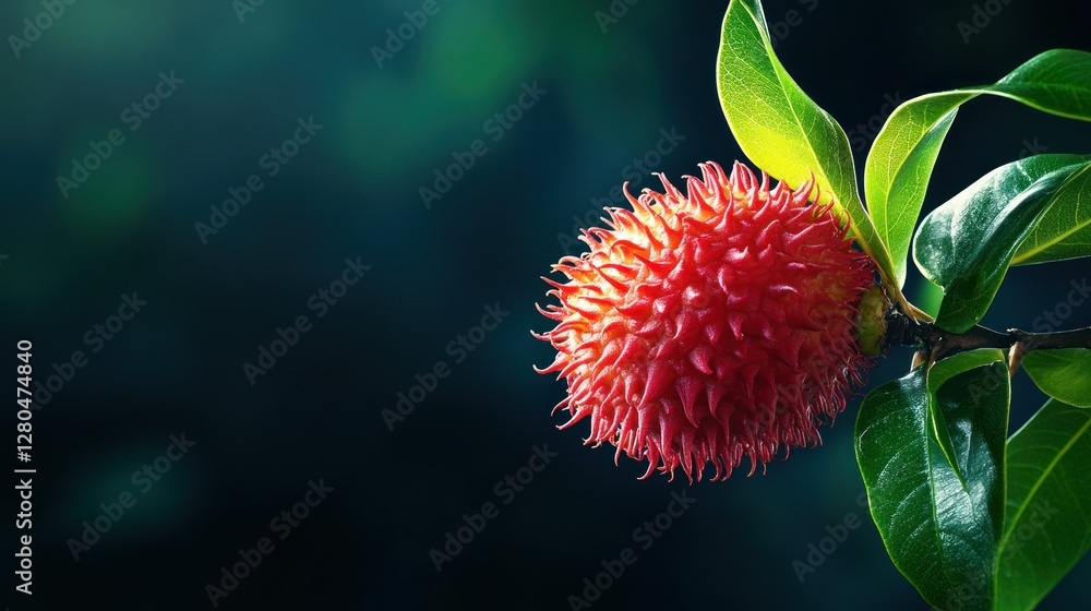 Obraz premium Studio shot of a ripe rambutan, isolated with soft lighting, creating a professional and versatile look