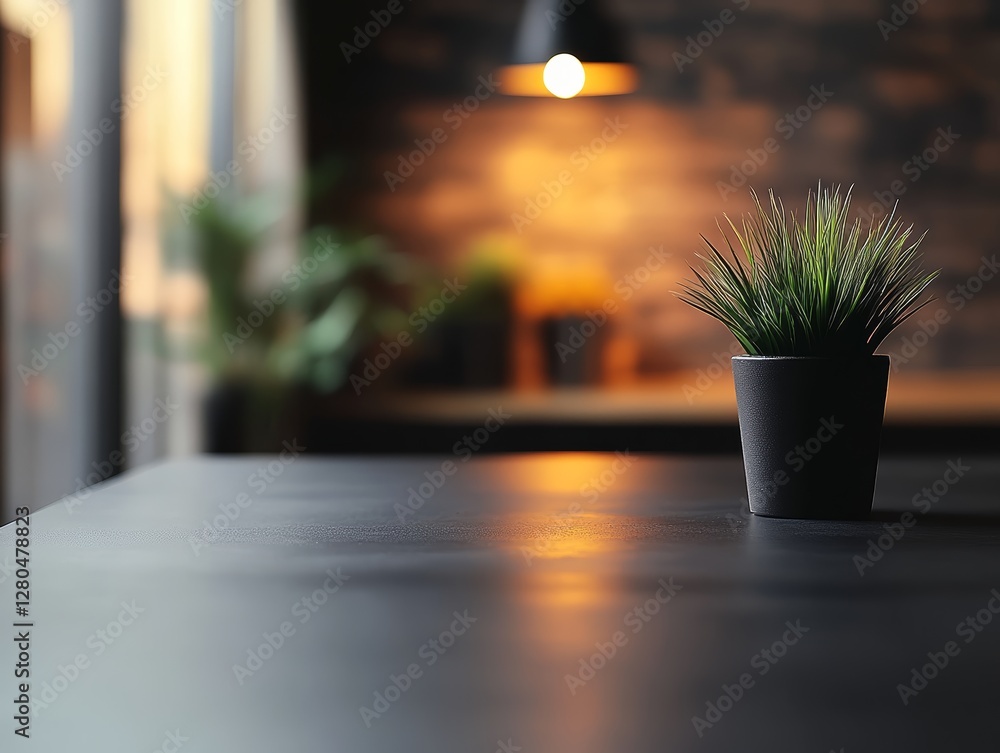 Modern Home Decor Potted Plant on Dark Table