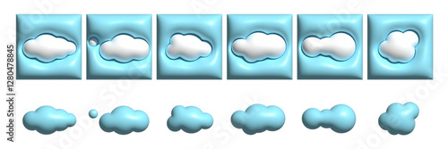 3d clouds collection cute design elements 3d vector illustration