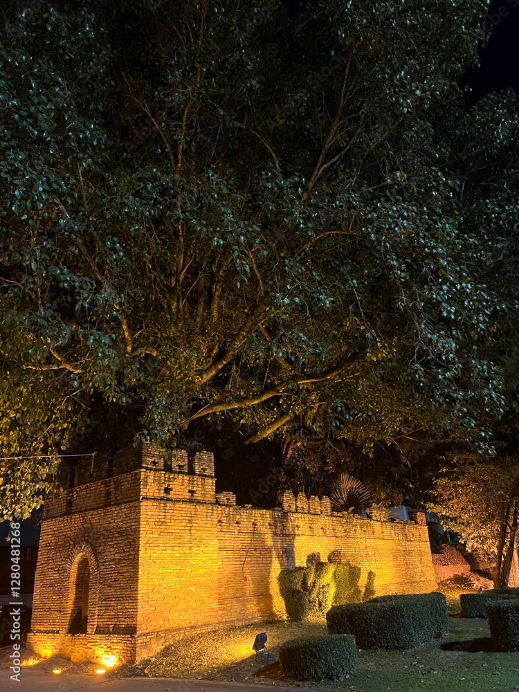 Old town city walls around Chiang Mai