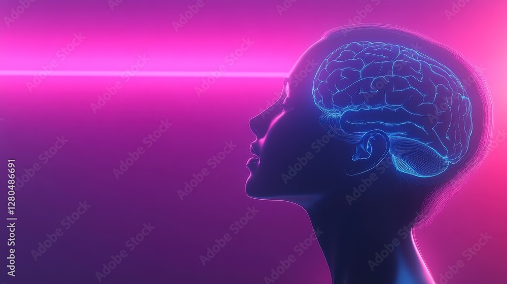 Neon Brain Conceptual Art Neon Brain Conceptual Art