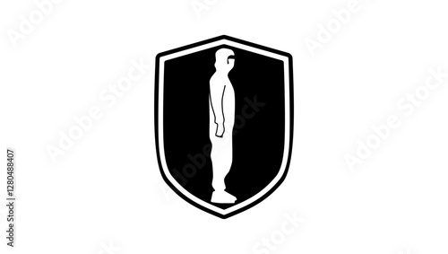 Protective Clothing Disposable  Coverall , Black Isolated Silhouette