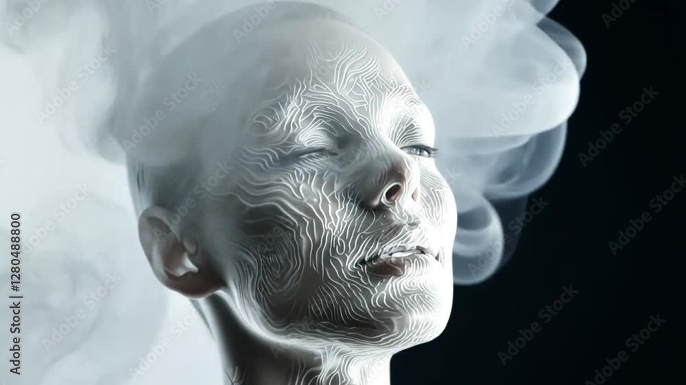 Ethereal Smoke and Porcelain: A Digital Portrait of Tranquility Ethereal Smoke and Porcelain: A Digital Portrait of Tranquility