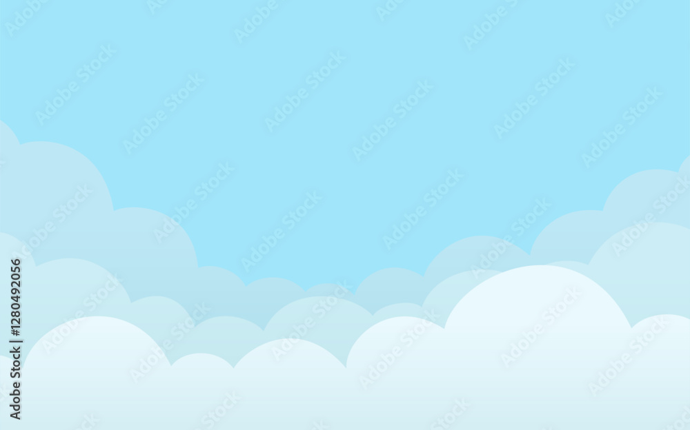Vector illustration background Blue sky with fluffy white clouds with a place to copy Vector illustration background Blue sky with fluffy white clouds with a place to copy