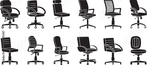 set of black office chairs