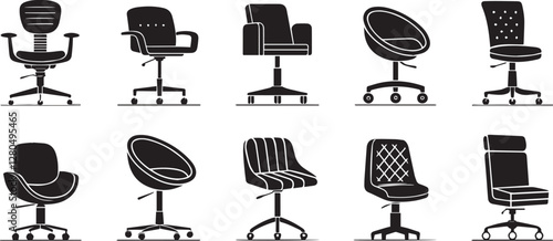 set of black office chairs