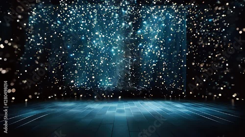 Stunning Light Display With Sparkling Effects in a Dark Space