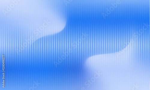 Blue abstract background. Blue ribbed glass background with grey matte acrylic texture, with a wavy, fluted surface. Close-up of a fluted door window, this glass design evokes a delicate, airy feeling