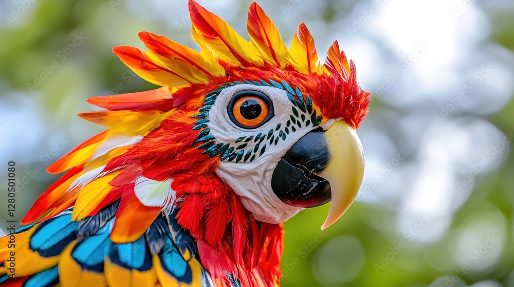 Obraz premium Vibrant Parrot with Colorful Feathers and Intricate Patterns