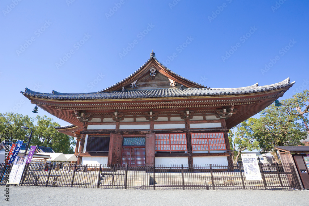 The wooden pagoda of Toji Temple with beautiful maple leaves, Kyoto, Japan. The wooden pagoda of Toji Temple with beautiful maple leaves, Kyoto, Japan.