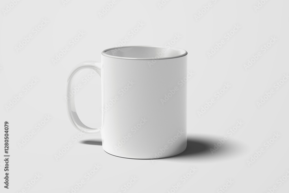 Obraz premium Mug mock up isolated on light gray background. 3D rendering.