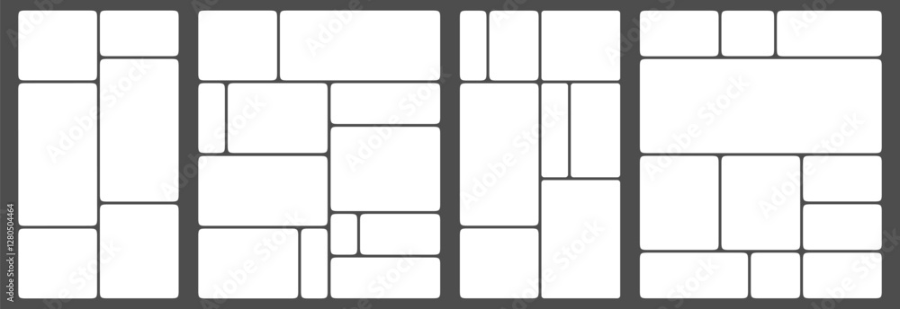 White grid template design, bento box photo frame collage layout. Light mood board mockup horizontal banner. Puzzle mosaic blocks for picture gallery page. Flat graph y2k dashboard presentation slide White grid template design, bento box photo frame collage layout. Light mood board mockup horizontal banner. Puzzle mosaic blocks for picture gallery page. Flat graph y2k dashboard presentation slide