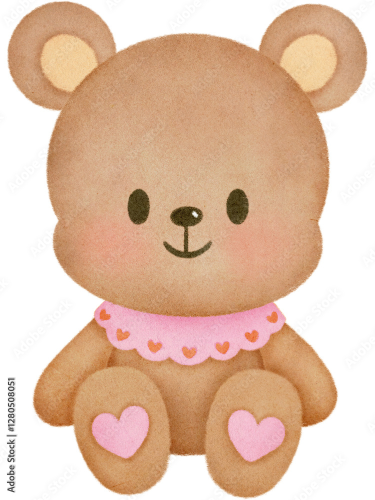 Baby Girl Teddy Bear Cute Hand Drawn illustration Baby Girl Teddy Bear Cute Hand Drawn illustration