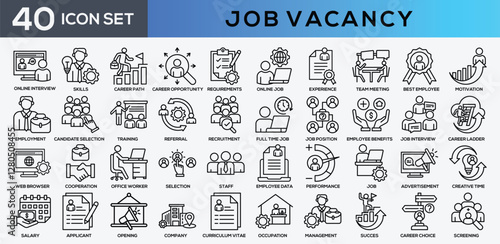 Job Vacancy Line Icon Collection