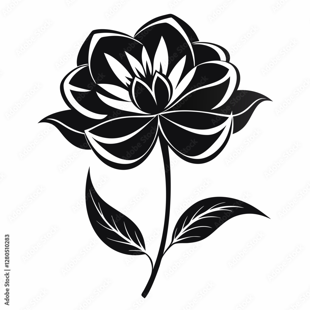 Fototapeta premium black and white flower