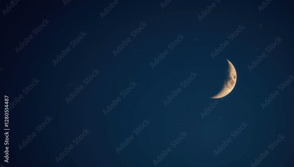 Close-up, sliver of crescent moon, sharp detail , celestial, night sky Close-up, sliver of crescent moon, sharp detail , celestial, night sky