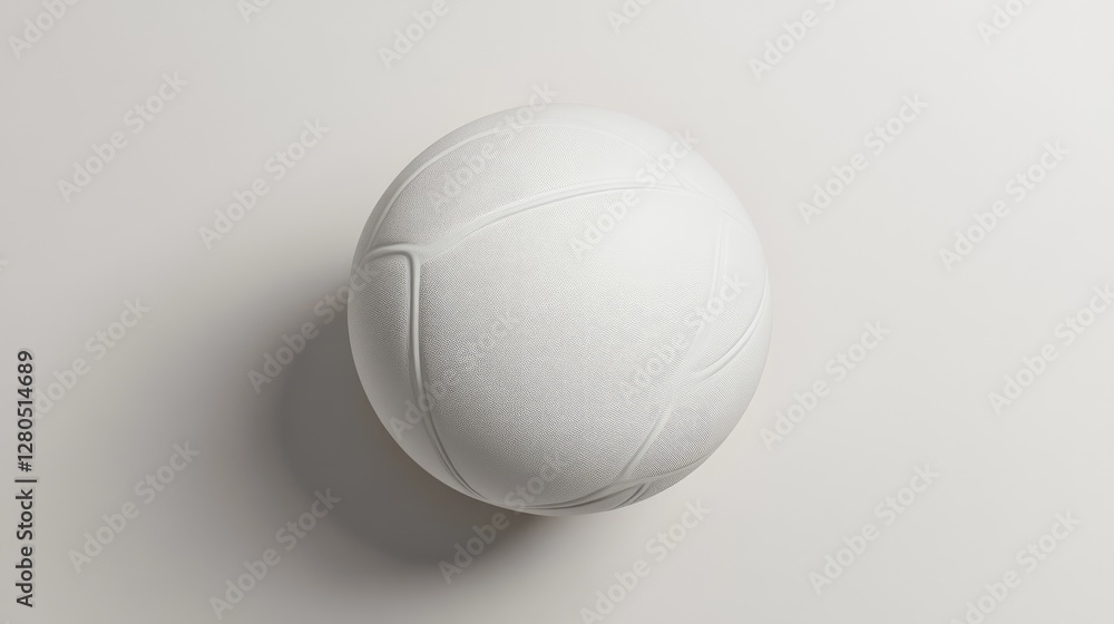 Blank volleyball for graphic designers, smooth surface with customizable paneling, neutral top-down lighting. Blank volleyball for graphic designers, smooth surface with customizable paneling, neutral top-down lighting.