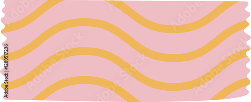 wavy hand drawn decorative masking tape patterned for collage and scrapbooking illustration vector, paper