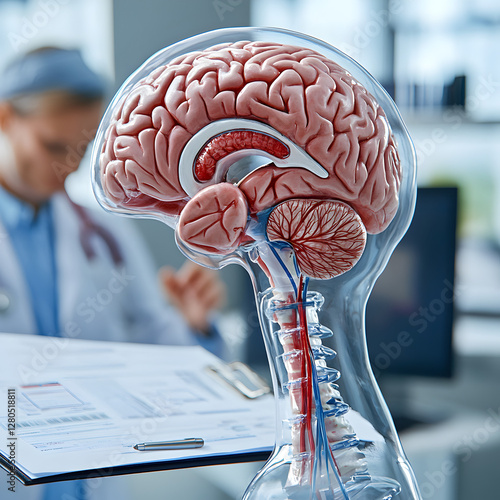 Human Brain Anatomy Model  Neurological Study  Medicine